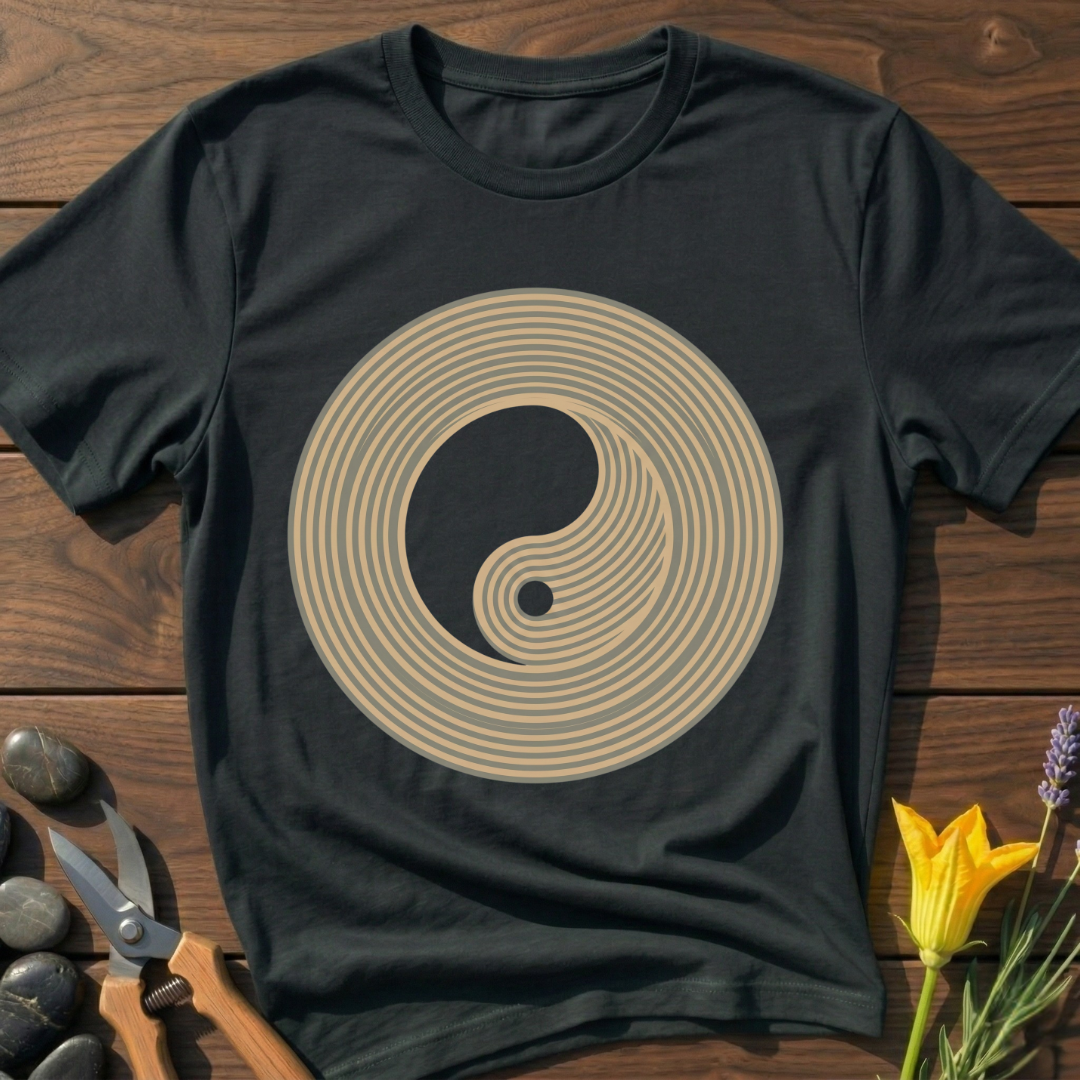 Yin Zen T-Shirt - botanical nature graphic t-shirt, minimalist design, unisex tee for Nature Lovers, Garnder, Farmer, Plant Lovers
