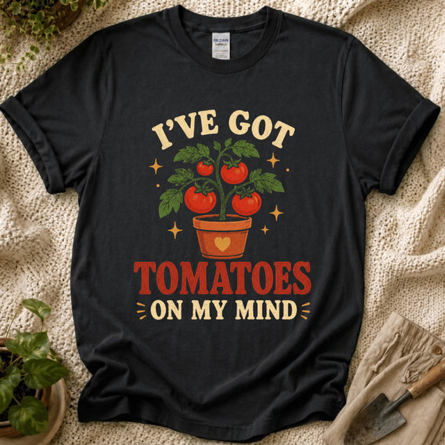 Tomatoes In My Mind T-Shirt - Zen & Zucchinis garden graphic tee
