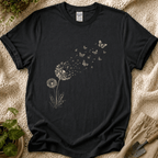Dandelion Butterfly in the Wind T-Shirt by Zen & Zucchinis Slow Garden Club