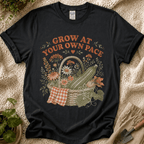 Grow at Your Own Pace Zucchini Basket T-Shirt by Zen & Zucchinis Slow Garden Club