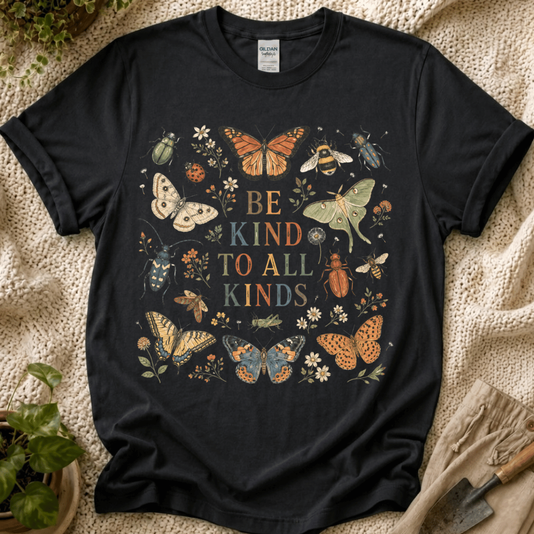 Be Kind to All Kinds Garden Friends T-Shirt by Zen & Zucchinis Slow Garden Club