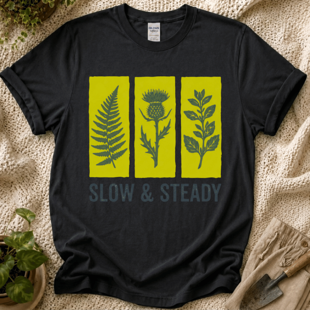 Slow And Steady Art Flower T-Shirt