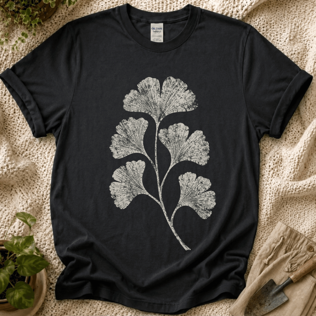 Ginkgo Leaf Botanical T-Shirt - Zen & Zucchinis garden graphic tee