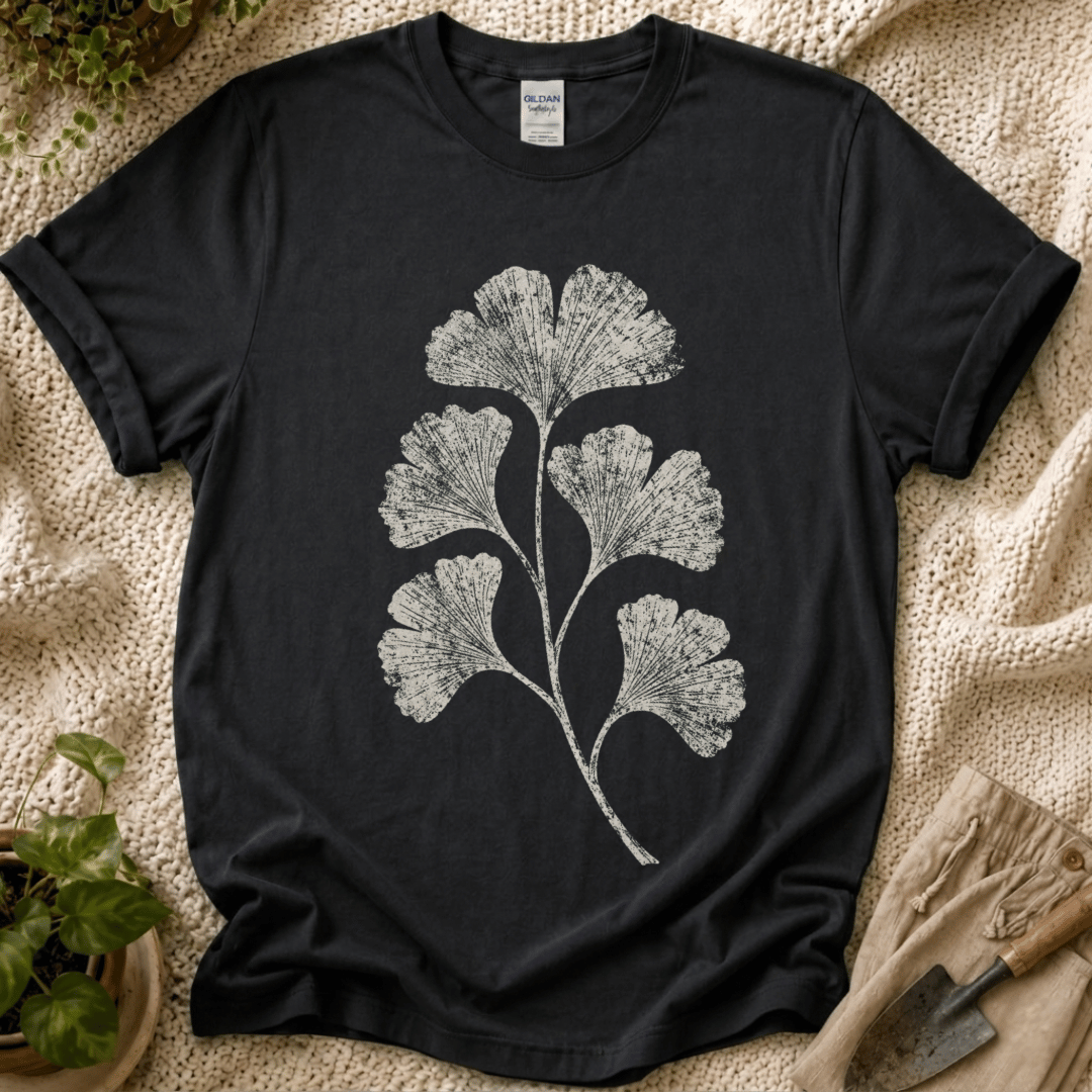 Ginkgo Leaf Botanical T-Shirt - Zen & Zucchinis garden graphic tee