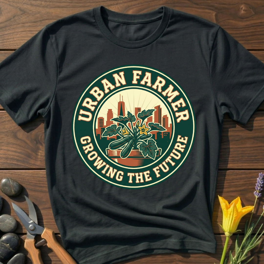 Urban Farmer Growing T-Shirt - botanical nature graphic t-shirt, minimalist design, unisex tee for Nature Lovers, Garnder, Farmer, Plant Lovers