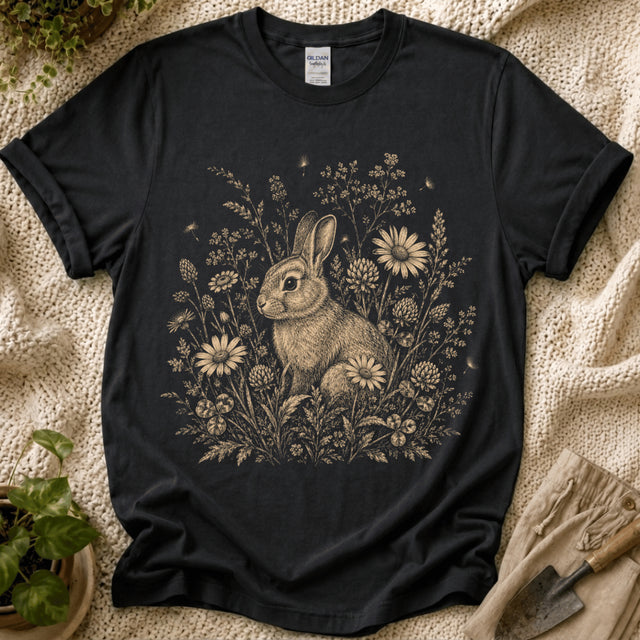 Rabbit In Sunflower Meadow T-Shirt - Zen & Zucchinis garden graphic tee