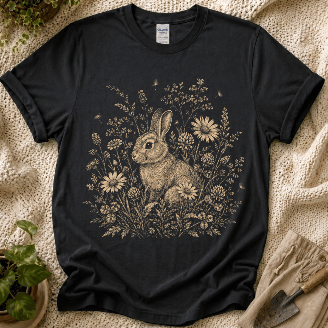 Rabbit In Sunflower Meadow T-Shirt
