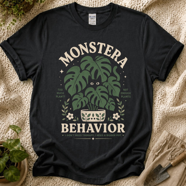 Monstera Behavior Garden T-Shirt - Zen & Zucchinis garden graphic tee