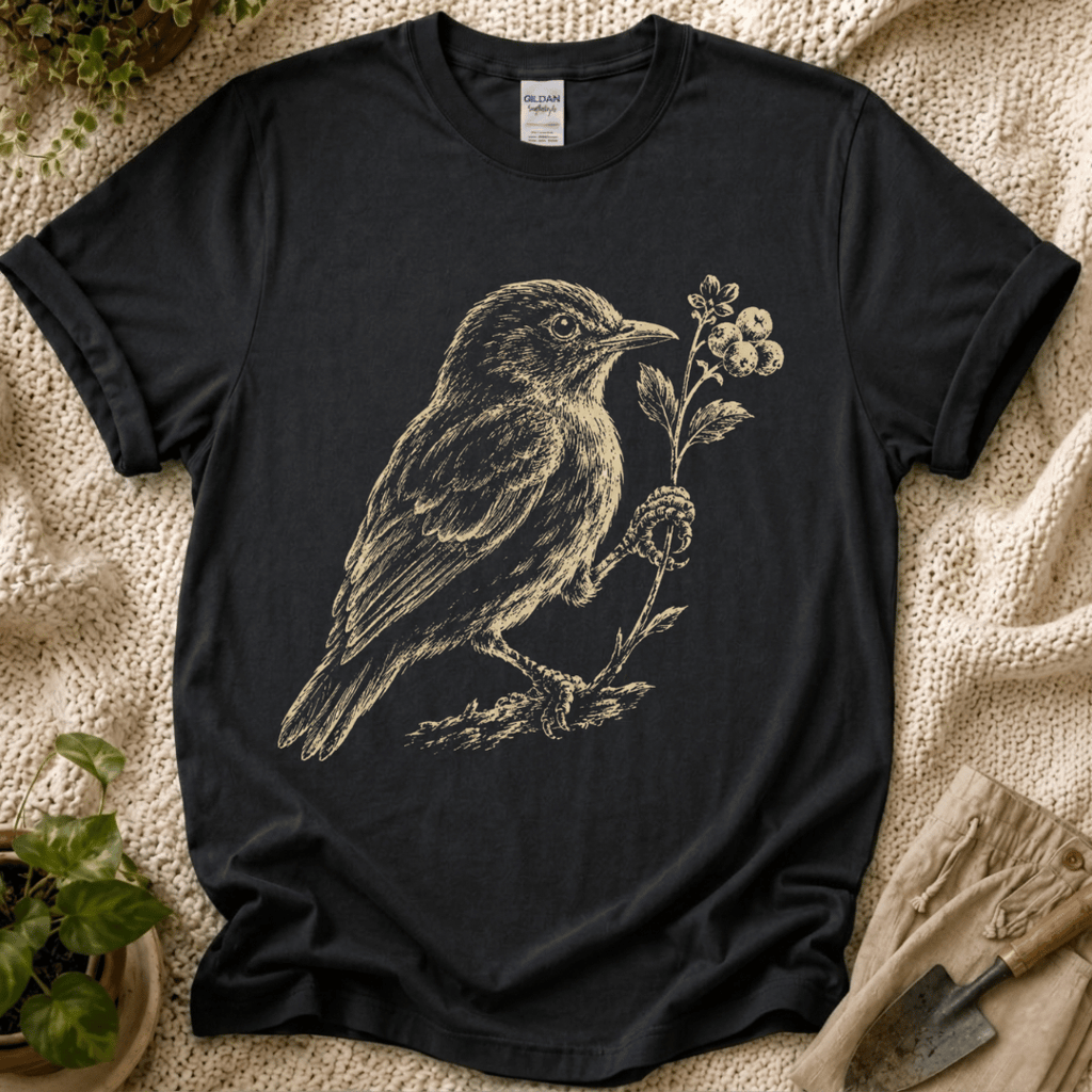Quiet Garden Bird T-Shirt by Zen & Zucchinis Slow Garden Club