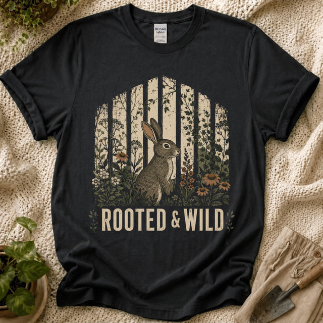 Rooted & Wild Garden Bunny T-Shirt by Zen & Zucchinis Slow Garden Club
