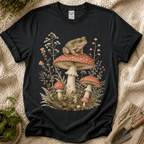 Frog on Mushrooms Cottage Garden T-Shirt