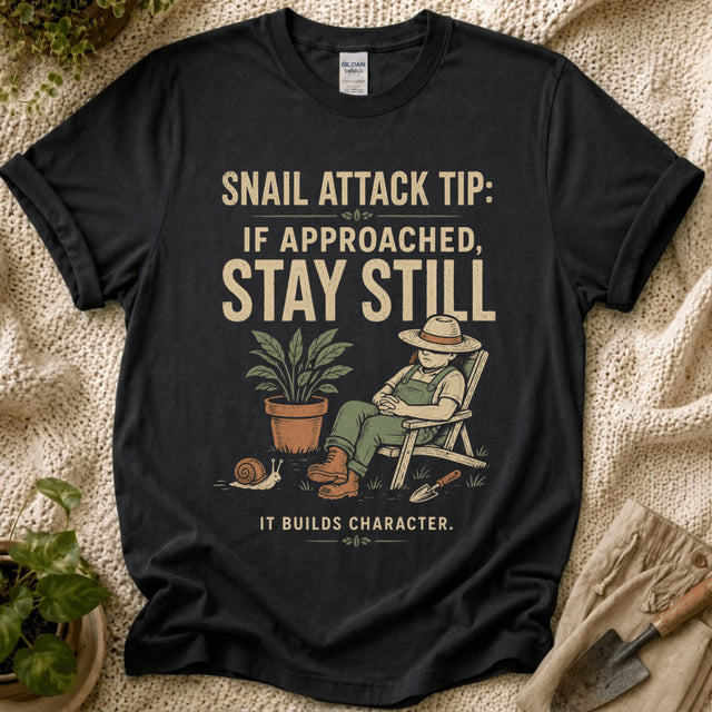 Snail Attack Tip Slow Gardener T-Shirt by Zen & Zucchinis Slow Garden Club