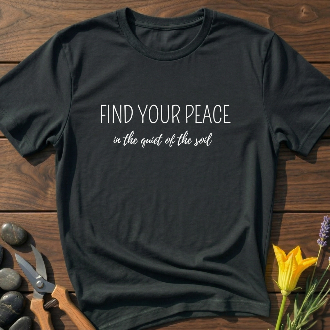 Find Your Peace T-Shirt - botanical nature graphic t-shirt, minimalist design, unisex tee for Nature Lovers, Garnder, Farmer, Plant Lovers