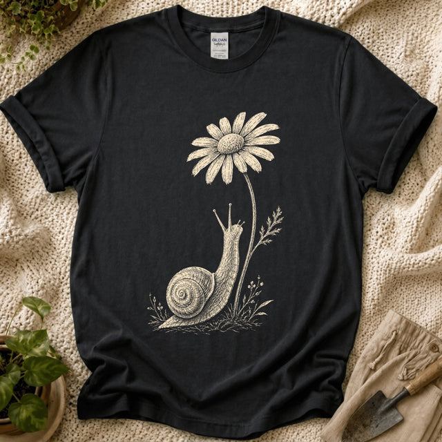 Slow Snail Flower Garden T-Shirt by Zen & Zucchinis Slow Garden Club