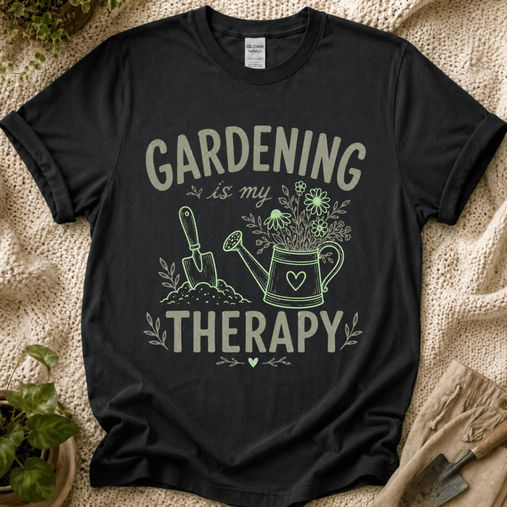 Gardening Is My Therapy Wildflower T-Shirt by Zen & Zucchinis Slow Garden Club