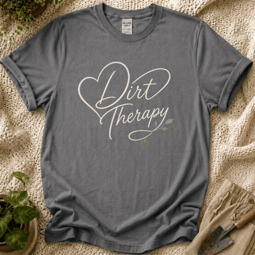 Dirt Therapy Botanical Gardener T-Shirt by Zen & Zucchinis Slow Garden Club