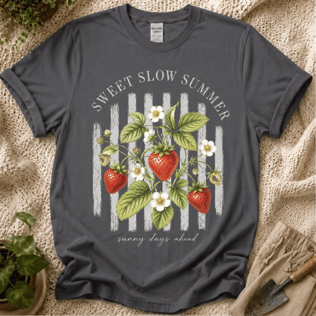 Sweet Slow Summer Strawberry Stripes T-Shirt