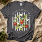Sweet Slow Summer Strawberry Stripes T-Shirt