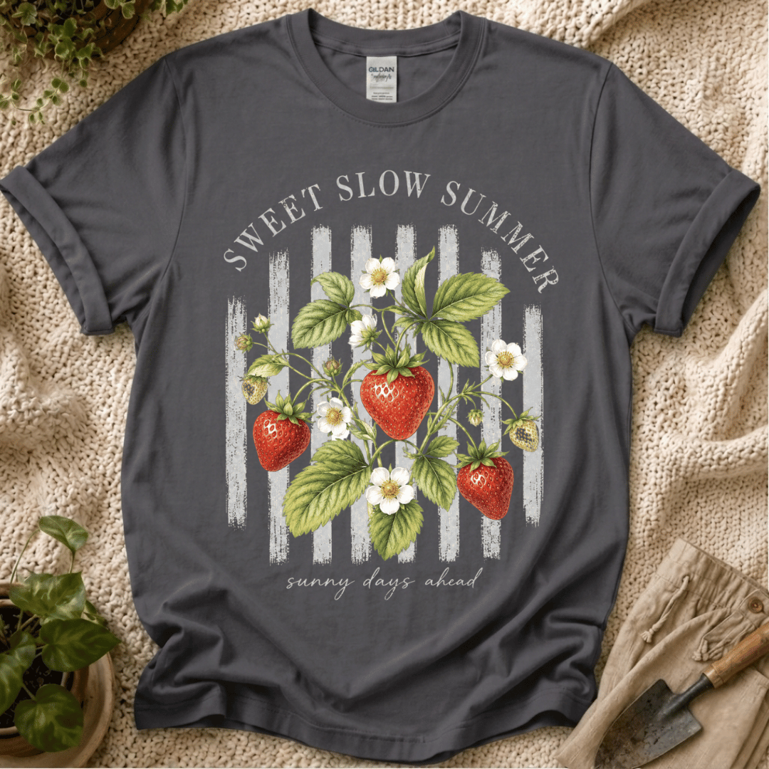 Sweet Slow Summer Strawberry Stripes T-Shirt