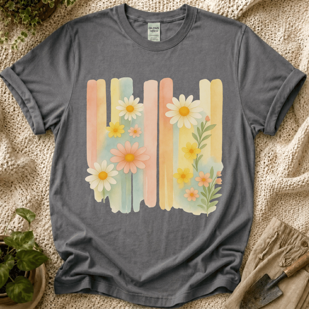 Flower Watercolor Wall T-Shirt by Zen & Zucchinis Slow Garden Club