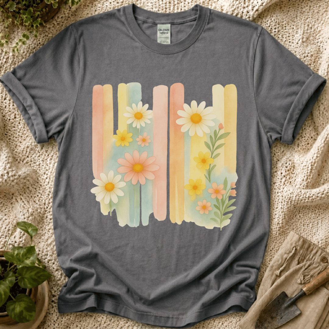 Flower Watercolor Wall T-Shirt by Zen & Zucchinis Slow Garden Club