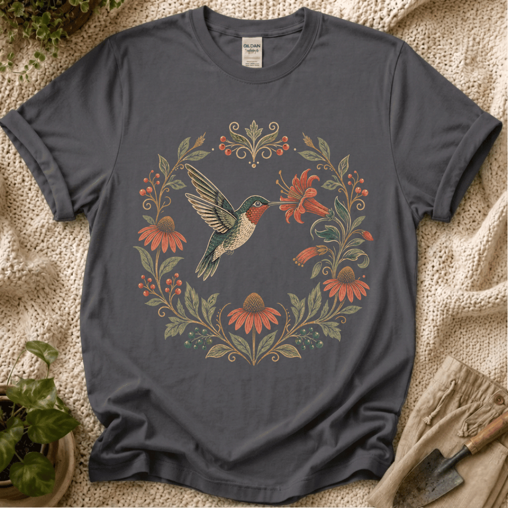 Hummingbird Flower Cirle T-Shirt