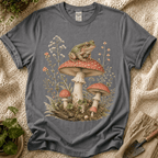 Frog on Mushrooms Cottage Garden T-Shirt