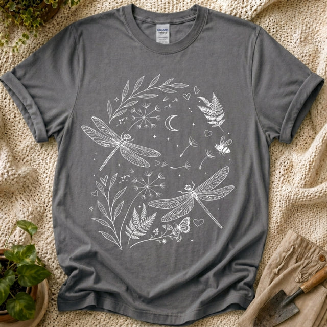 Moonlit Dragonfly Garden T-Shirt by Zen & Zucchinis Slow Garden Club