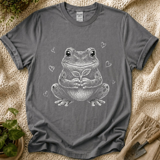 Cute Frog Plant Lover T-Shirt by Zen & Zucchinis Slow Garden Club