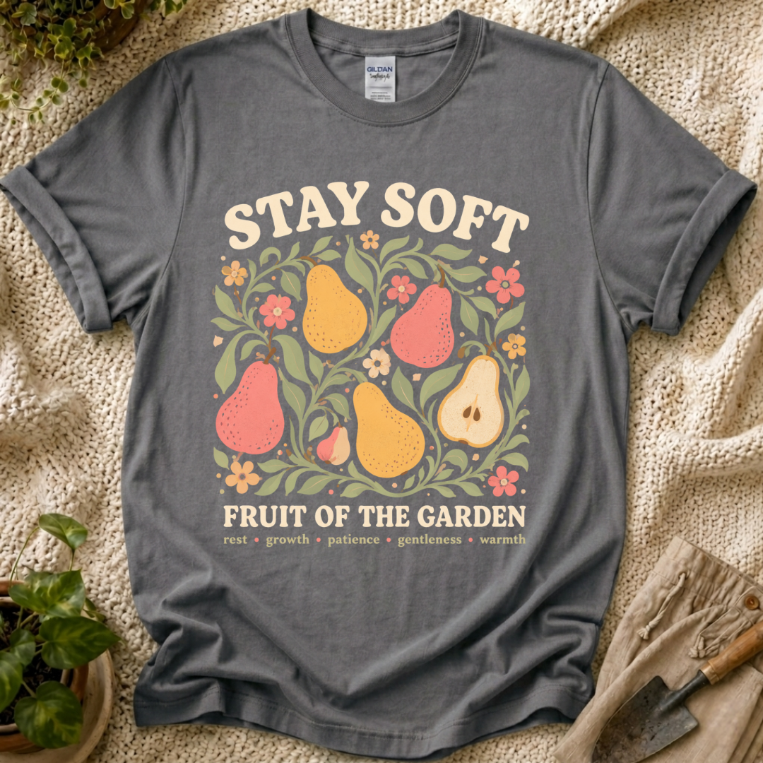 Stay Soft Fruit of the Garden Cottage T-Shirt by Zen & Zucchinis Slow Garden Club