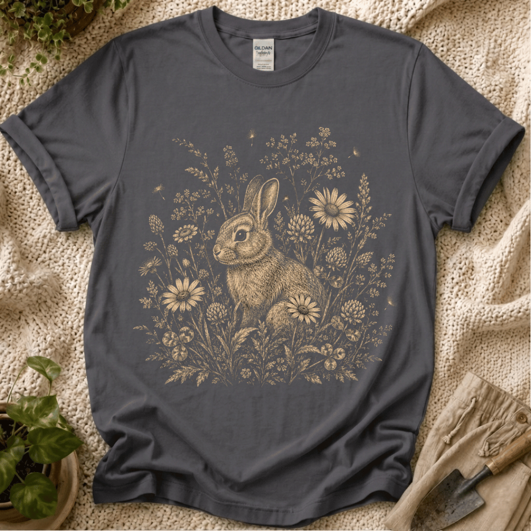 Rabbit In Sunflower Meadow T-Shirt