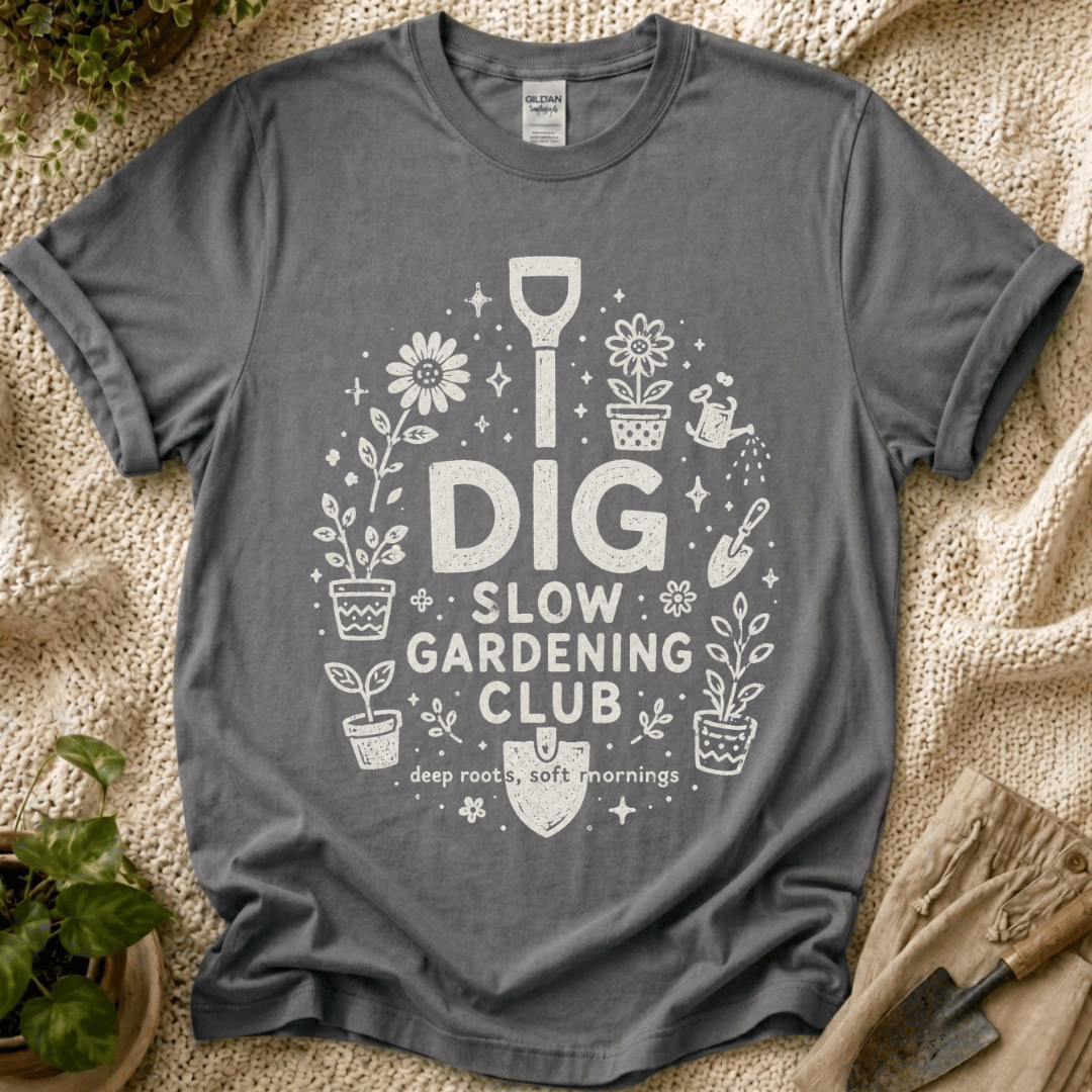 Dig In The Slow Garden Club T-Shirt by Zen & Zucchinis Slow Garden Club