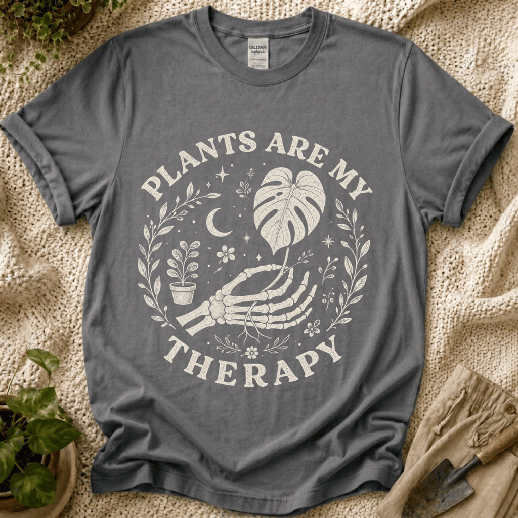Plants Are My Therapy Botanical T-Shirt by Zen & Zucchinis Slow Garden Club