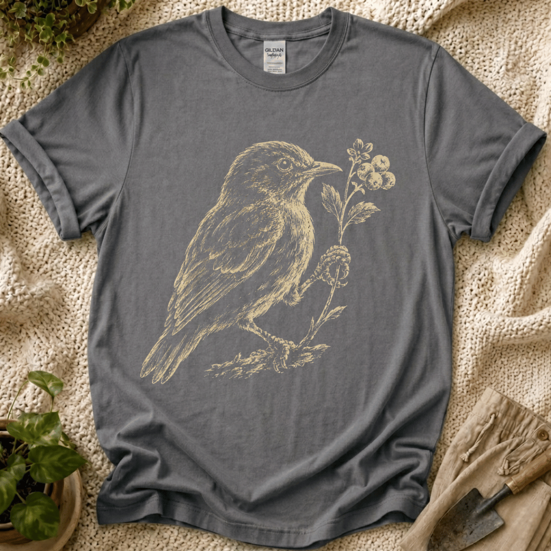 Quiet Garden Bird T-Shirt by Zen & Zucchinis Slow Garden Club