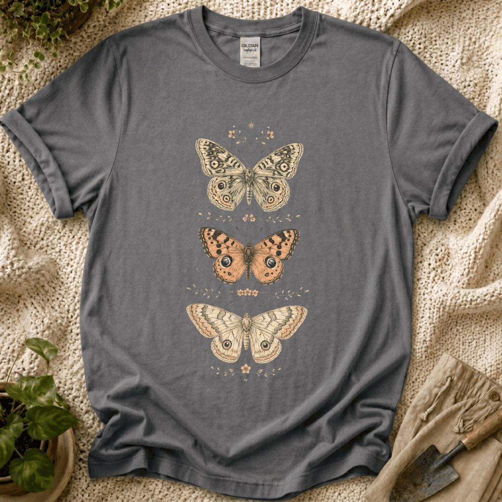Botanical Butterflies Vintage Nature T-Shirt by Zen & Zucchinis Slow Garden Club