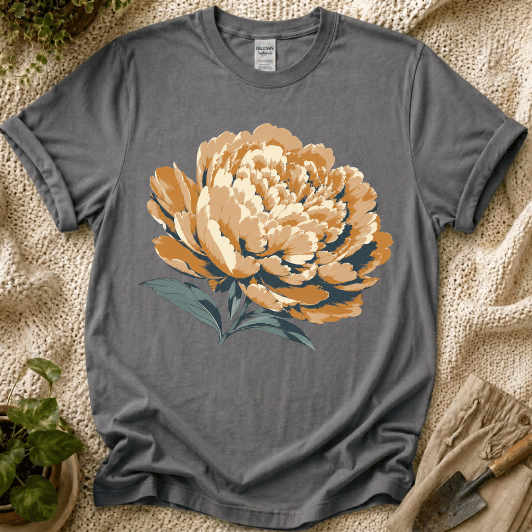 Blush Peony Flower Bloom T-Shirt by Zen & Zucchinis Slow Garden Club
