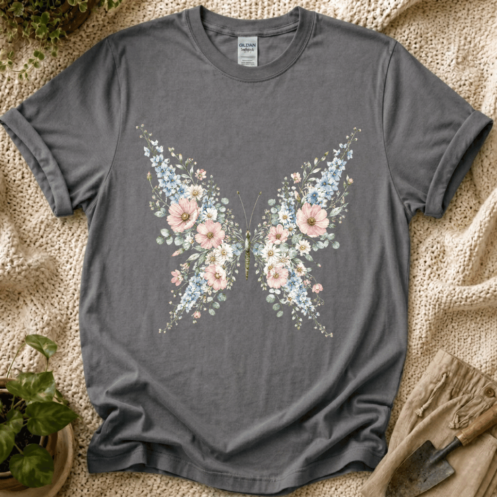 Flower Butterfly Beauty Garden T-Shirt