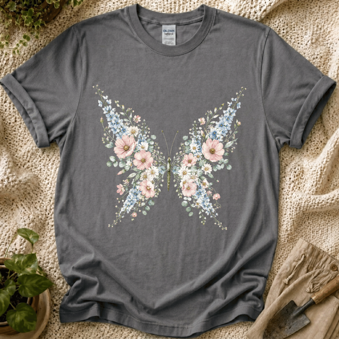 Flower Butterfly Beauty Garden T-Shirt