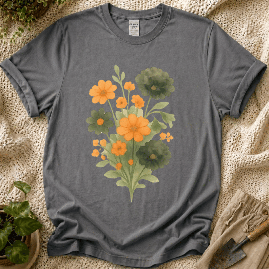 Vintage Watercolor Flower Bouquet T-Shirt by Zen & Zucchinis Slow Garden Club