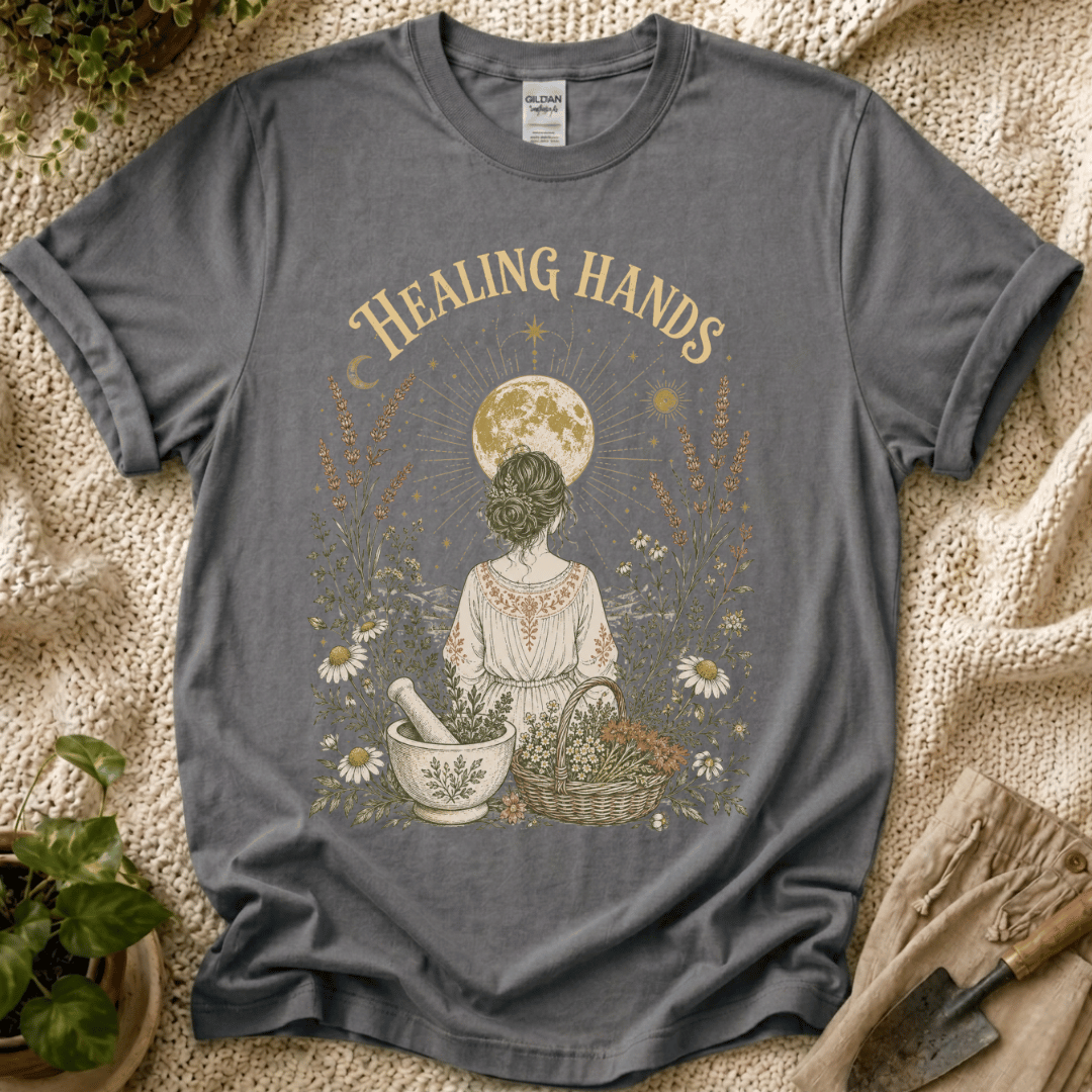 Healing Hands Garden Mother T-Shirt by Zen & Zucchinis Slow Garden Club