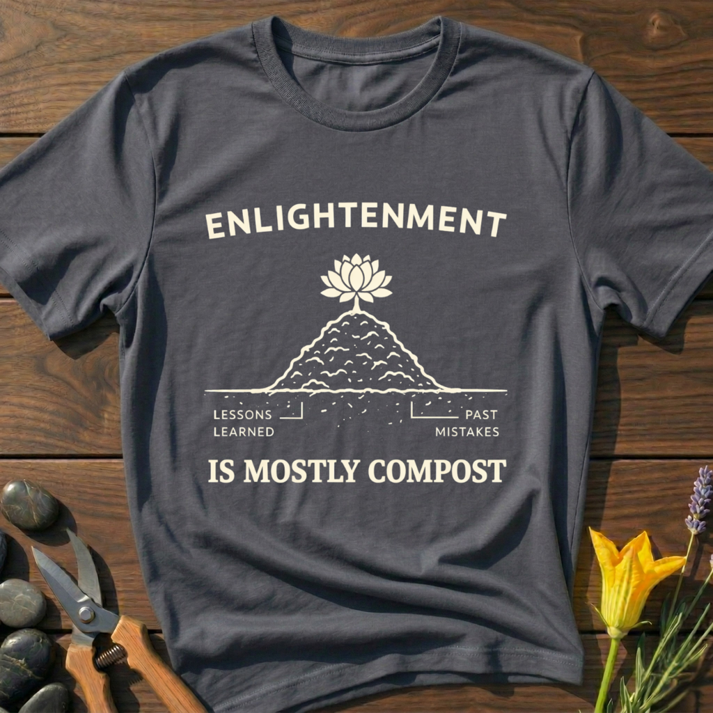 Compost Elightment T-Shirt - botanical nature graphic t-shirt, minimalist design, unisex tee for Nature Lovers, Garnder, Farmer, Plant Lovers