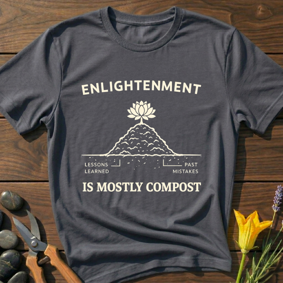 Compost Elightment T-Shirt - botanical nature graphic t-shirt, minimalist design, unisex tee for Nature Lovers, Garnder, Farmer, Plant Lovers