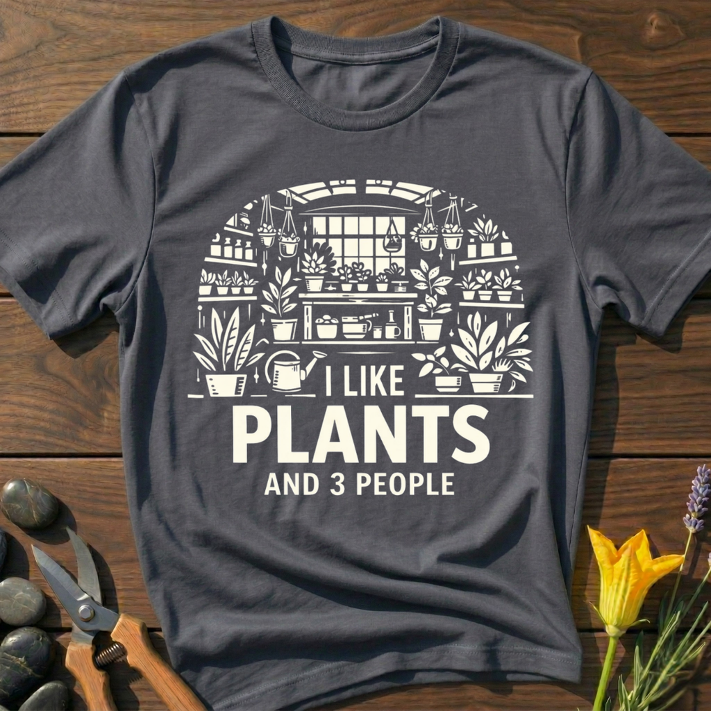 I Like Plants and 3 People T-Shirt