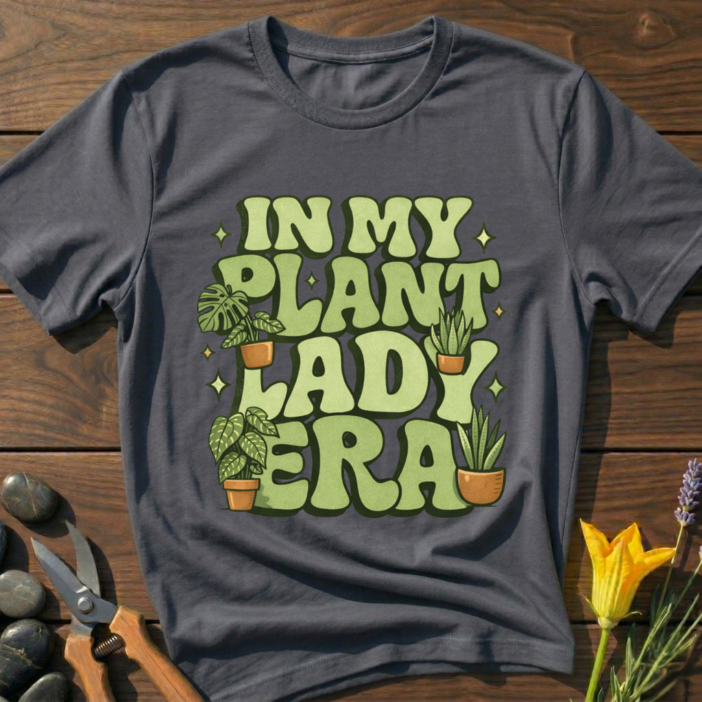 Plant Lady Era T-Shirt - botanical nature graphic t-shirt, minimalist design, unisex tee for Nature Lovers, Garnder, Farmer, Plant Lovers