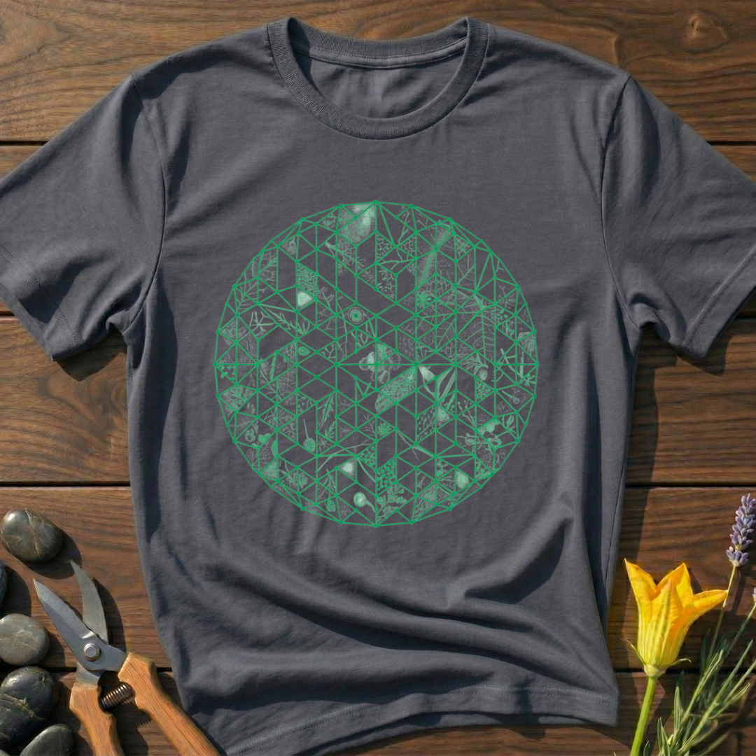 Mosaic Naturalis T-Shirt - botanical nature graphic t-shirt, minimalist design, unisex tee for Nature Lovers, Garnder, Farmer, Plant Lovers