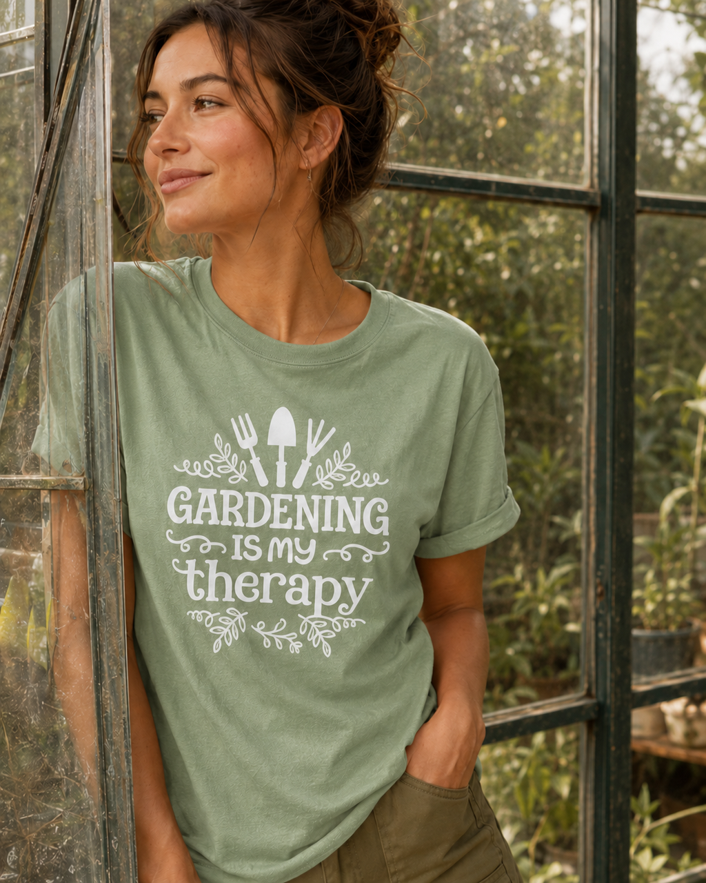 Gardening Is My Therapy T-Shirt by Zen & Zucchinis Slow Garden Club