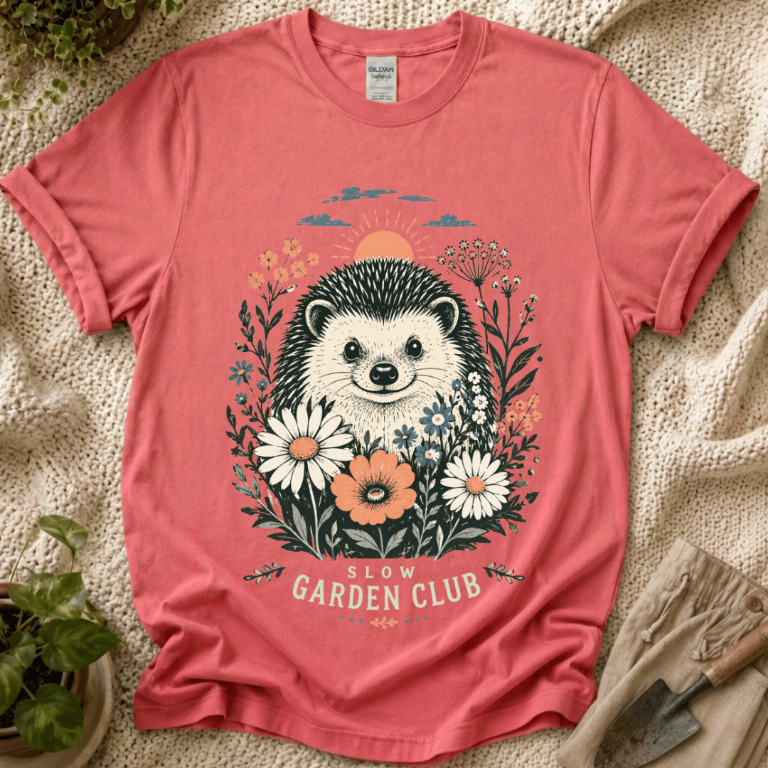 Hedgehog Garden Sunset T-Shirt