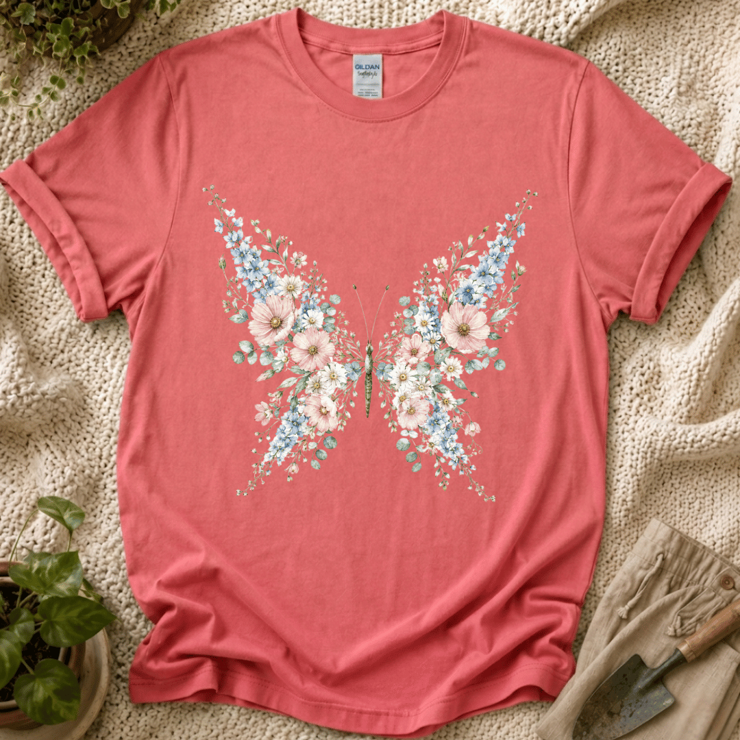 Flower Butterfly Beauty Garden T-Shirt