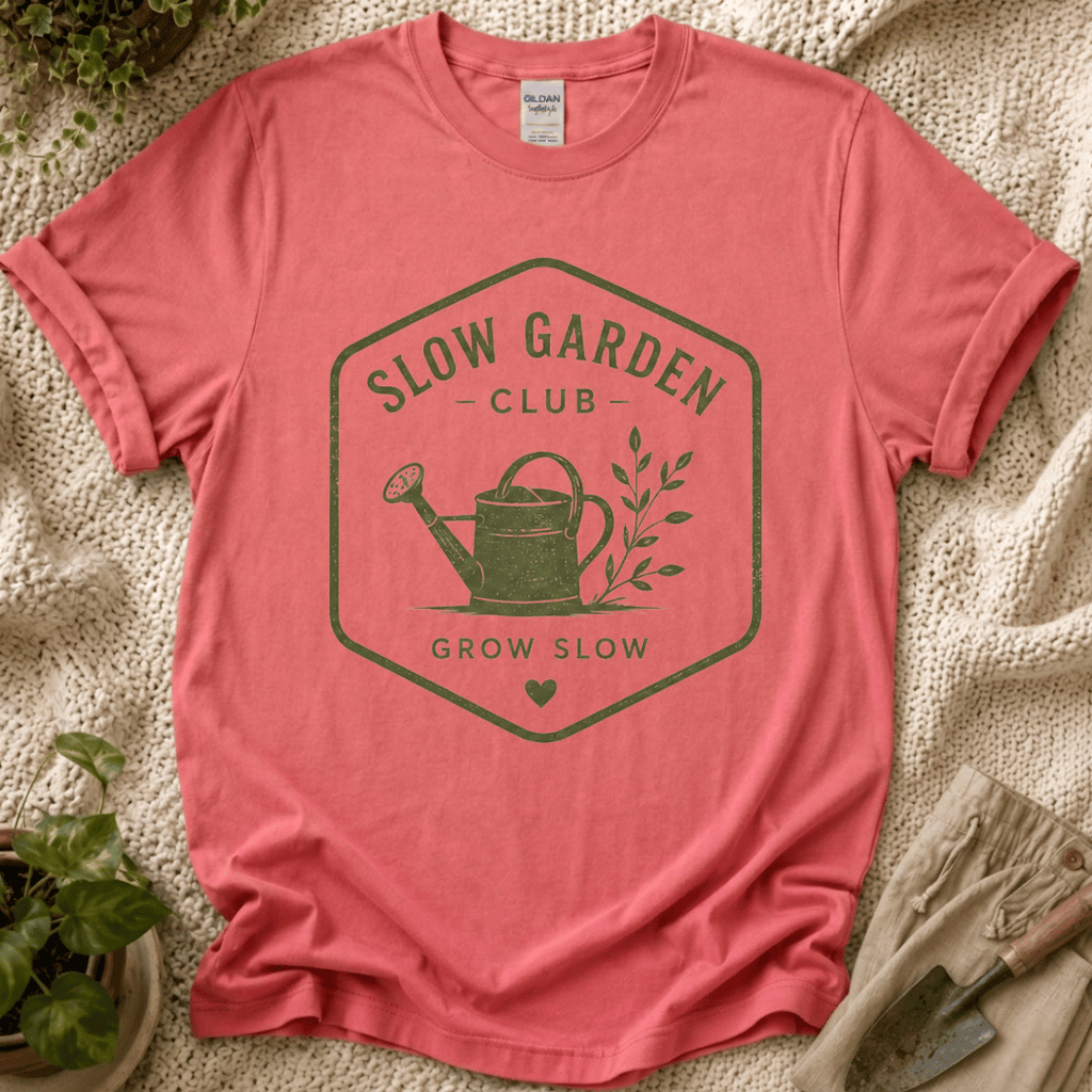 Slow Garden Club Badge T-Shirt by Zen & Zucchinis Slow Garden Club