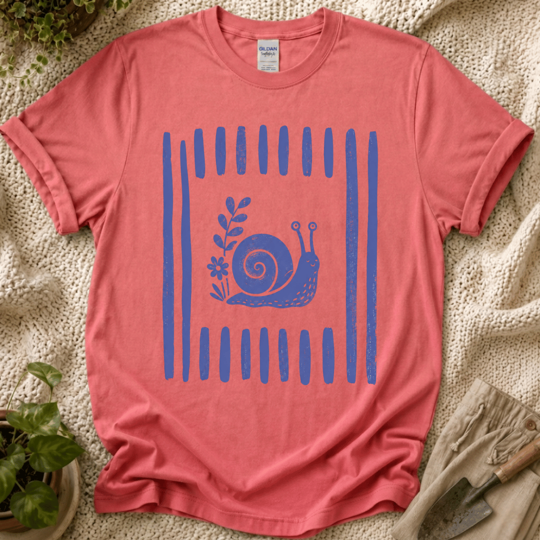 Snial In Stripes Garden Summer T-Shirt